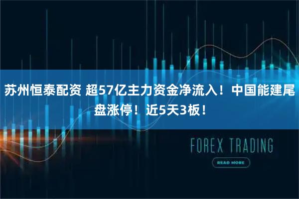 苏州恒泰配资 超57亿主力资金净流入!中国能建尾盘涨停!近5天3板!