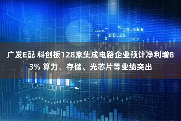 广发E配 科创板128家集成电路企业预计净利增83% 算力、存储、光芯片等业绩突出
