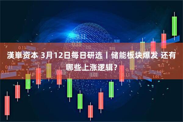 漢崋资本 3月12日每日研选丨储能板块爆发 还有哪些上涨逻辑?